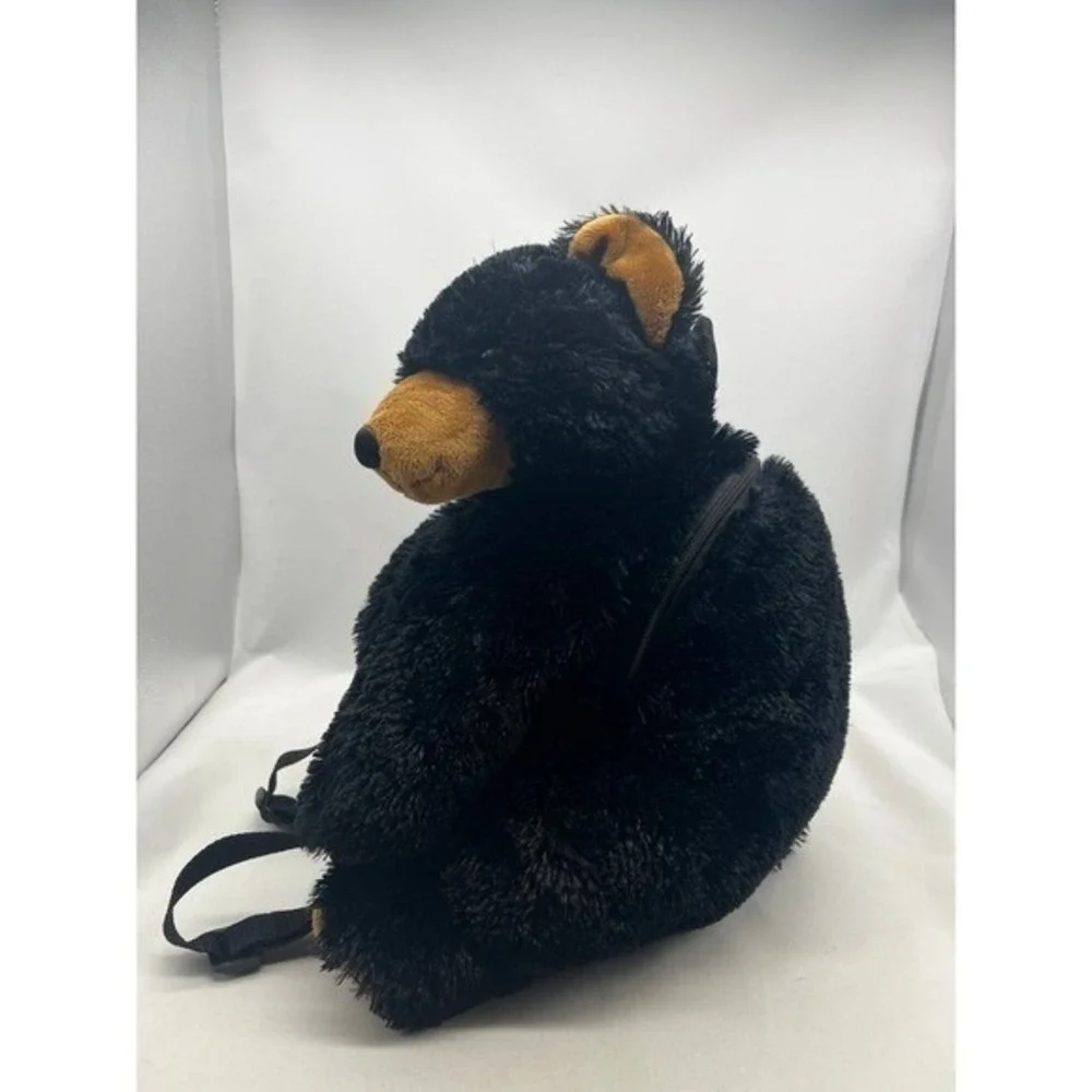 Black Bear Plush Backpack Stuffed Animal‎ Kids Bag Adjustable Straps